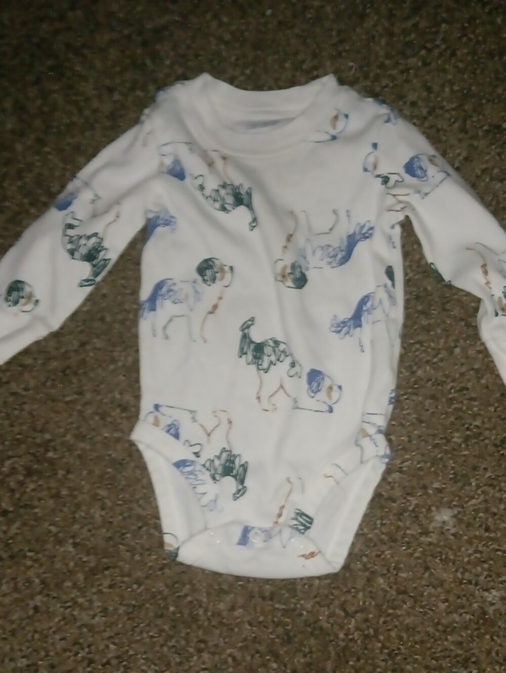 Baby Outfit Set - White Animal Print Onsie Top & Brown Pants- Carter's - Picture 3 of 3